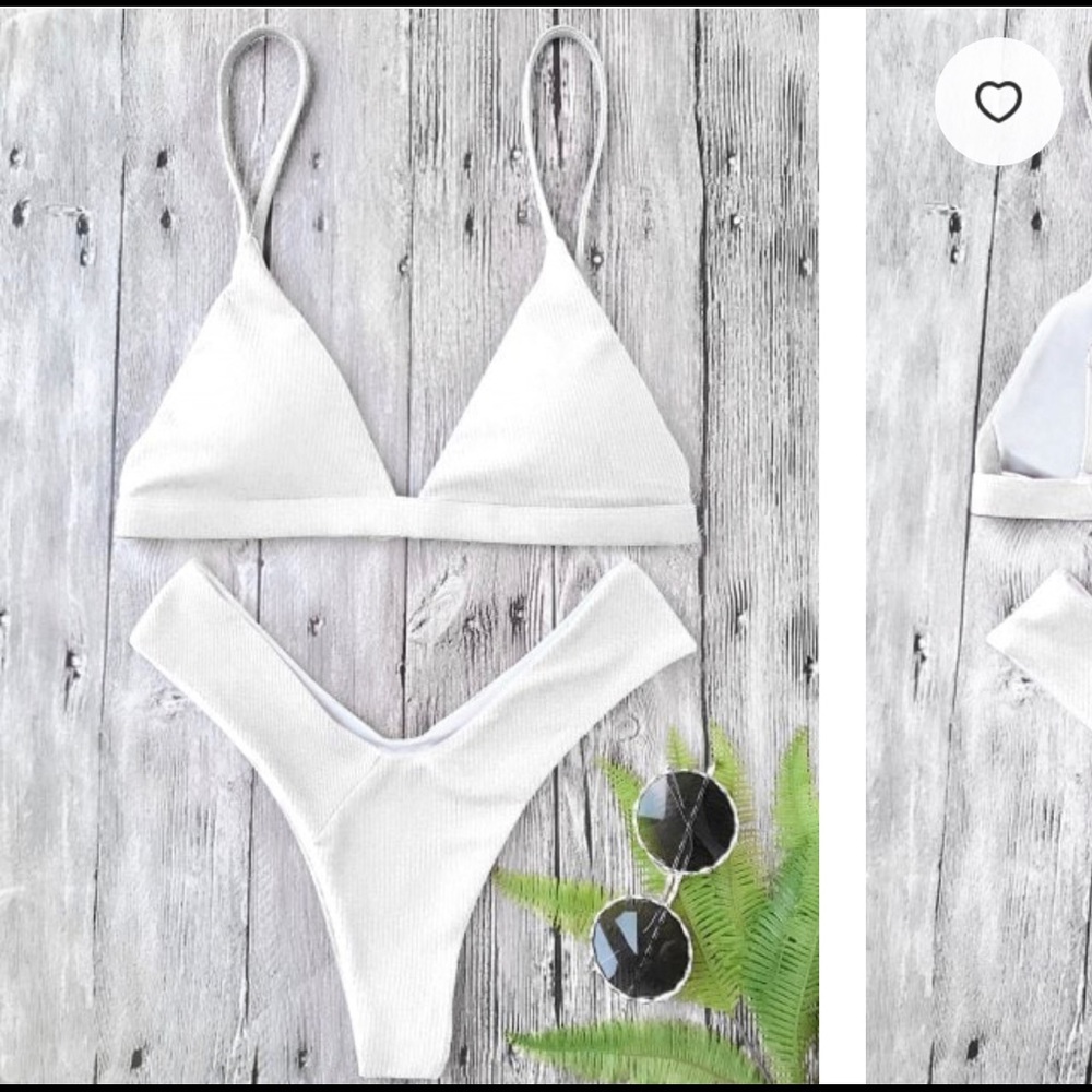 White high leg cheeky bikini